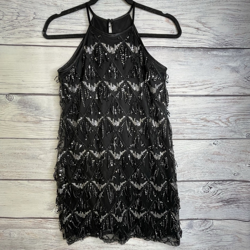 Xtraordinary Girls Dress Black‎ Sequin Size 14 Flappers 1920s Costume Halloween